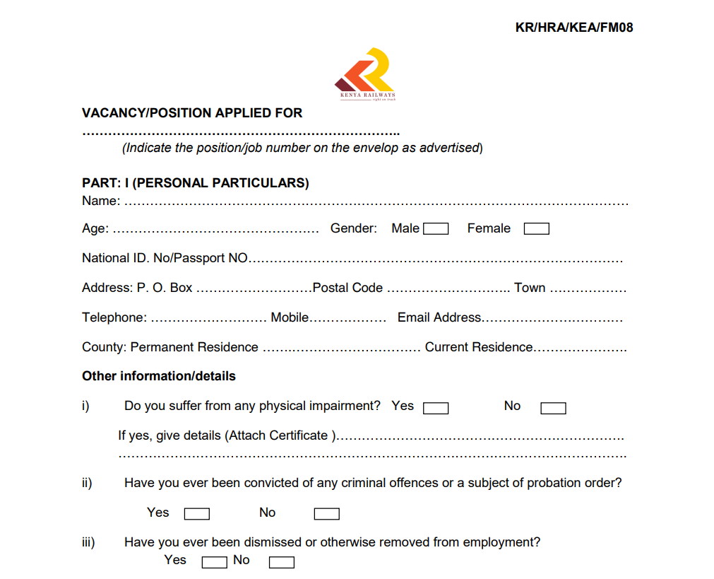 Kenya Railways Recruitment 2025: Vacancies, Requirements, How to Apply